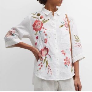 Johnny Was Nalina Oversized Weekend Tunic White - W25723-2